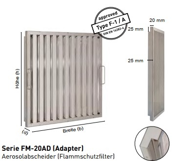 FLAMMSCHUTZ-FILTER  500mm x  500mm x 20mm